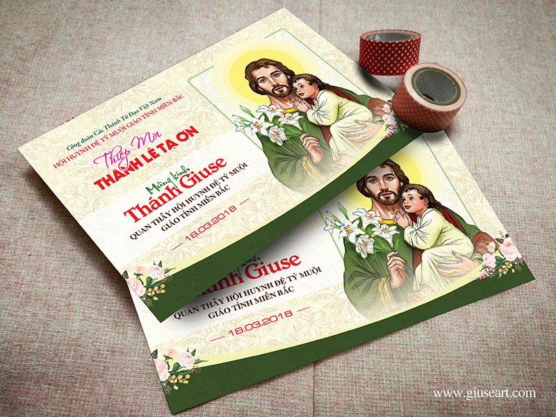 Thiết kế Thiệp mời bổn mạng Thánh Giuse