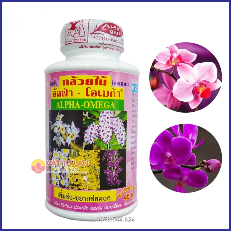 Thuốc Alpha Omega chuyên được dùng để kích thích phong lan ra hoa, hoa to, màu sắc đẹp hiệu quả